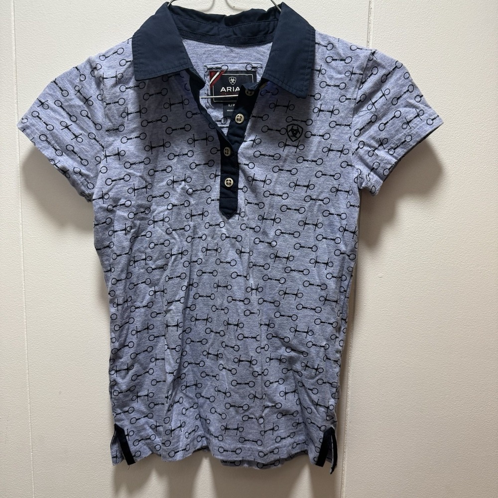 Ariat Pro Youth‎ 'Askill Polo' Short Sleeve Shirt Equestrian Riding Size Small